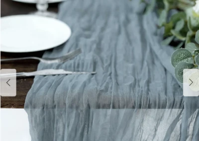 Dusty blue table runners